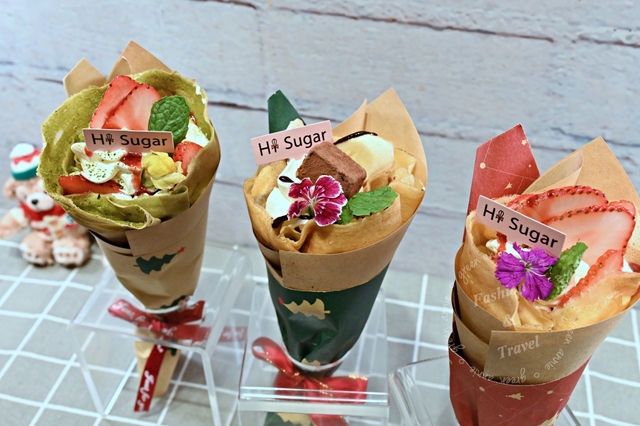 甜點推薦：嗨糖日式可麗餅，12/15起在店裡可以買到限定聖誕可麗餅花束-捷運中山站