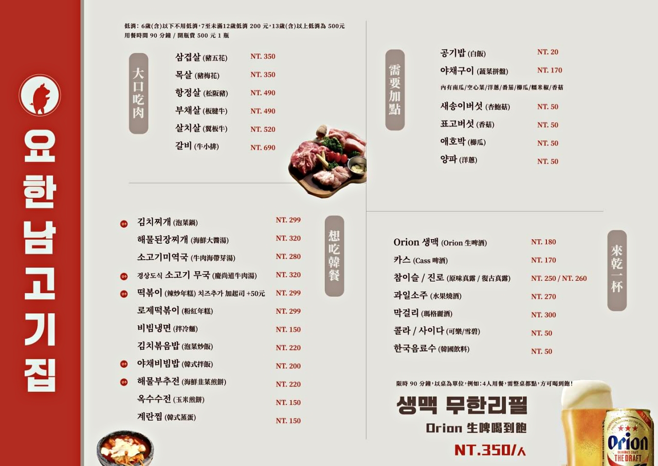 東區美食：料韓男韓國熟成烤五花肉(概念店)，桌邊代烤餐點好吃，韓國小菜、生菜也吃到飽